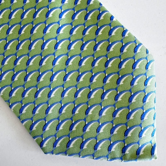 Brooks Brothers Other - Brooks‎ Brothers 346 Silk Necktie Green Blue Whales Made in USA